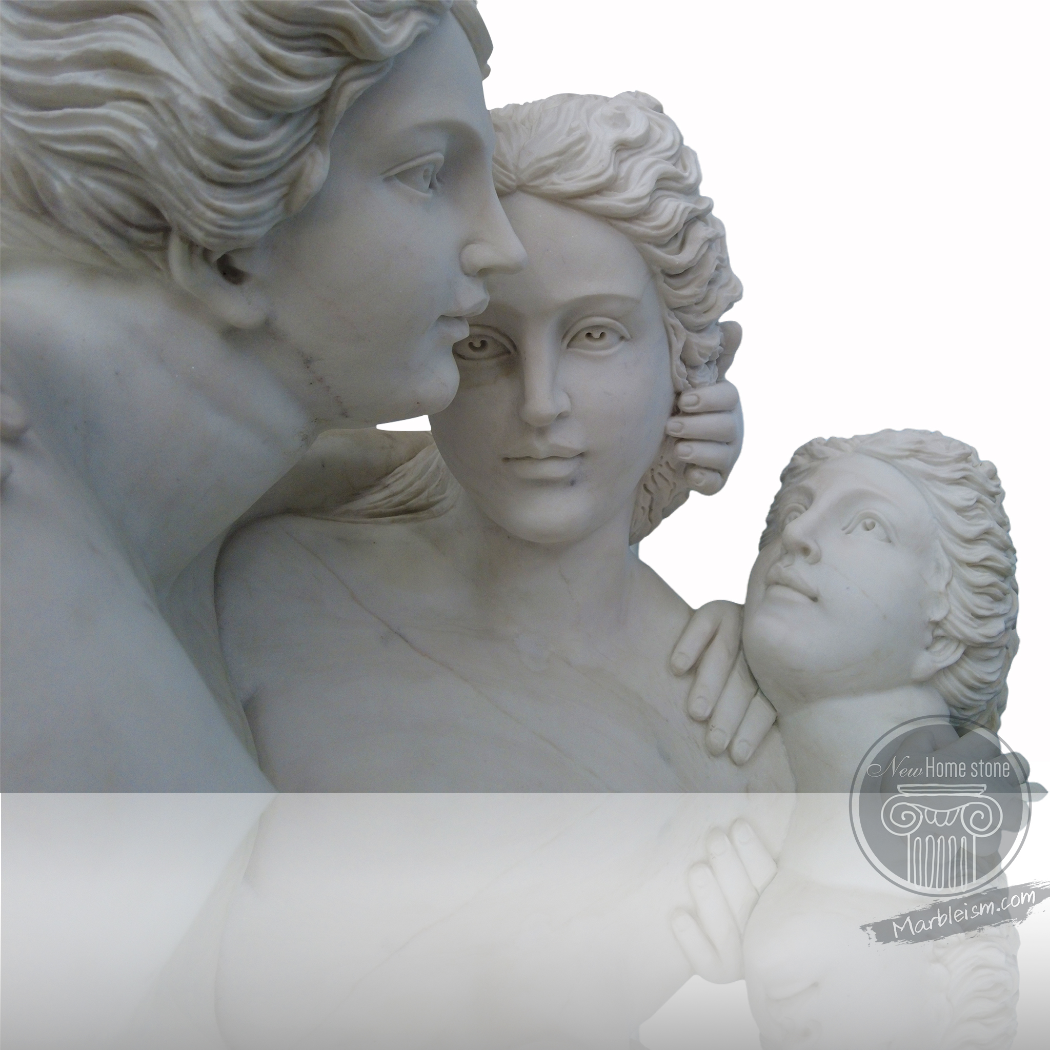 Hand-carved large marble statues