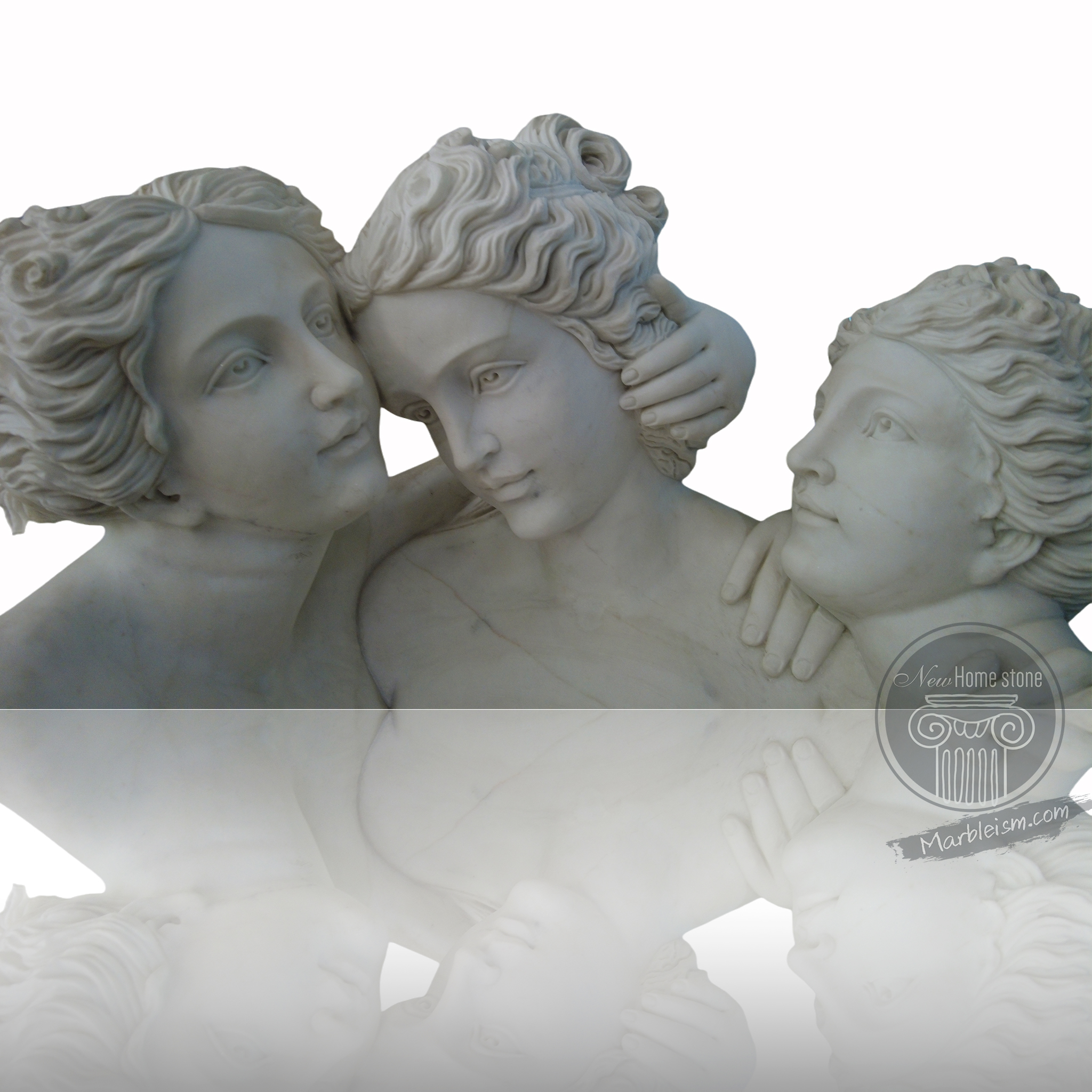 Hand-carved large marble statues