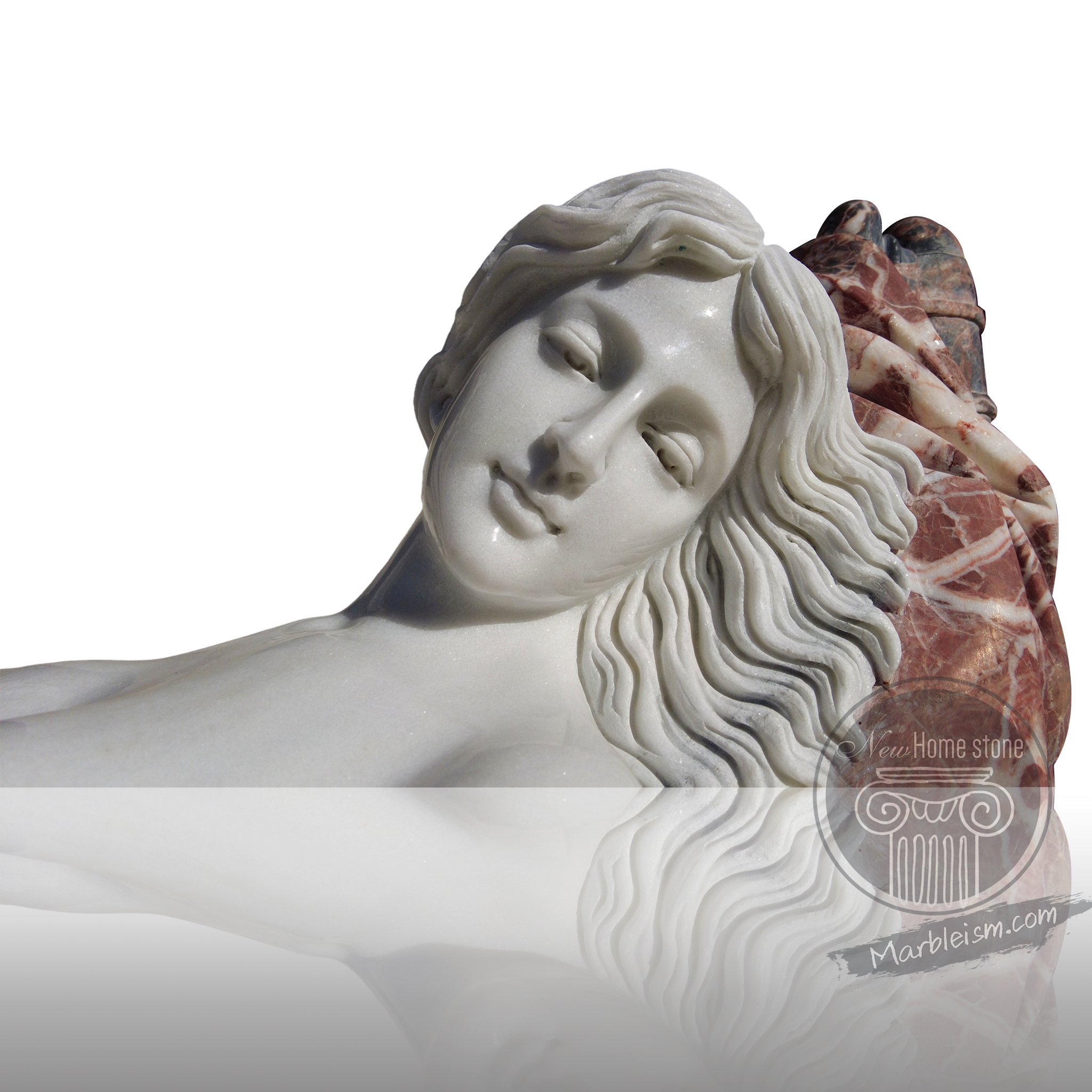 Outdoor Garden Statue of Nude Sleeping Lady