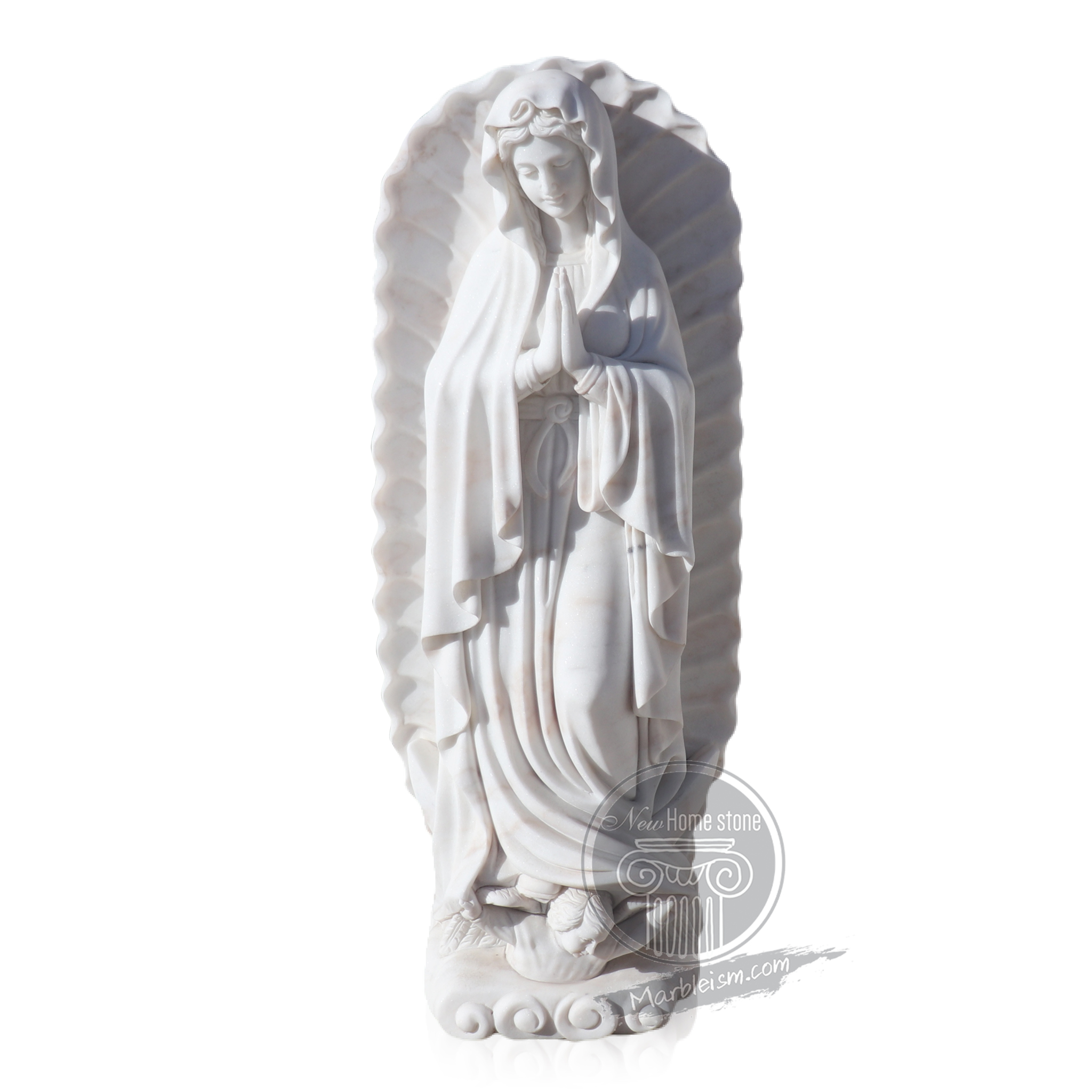 Marble virgin mary statue