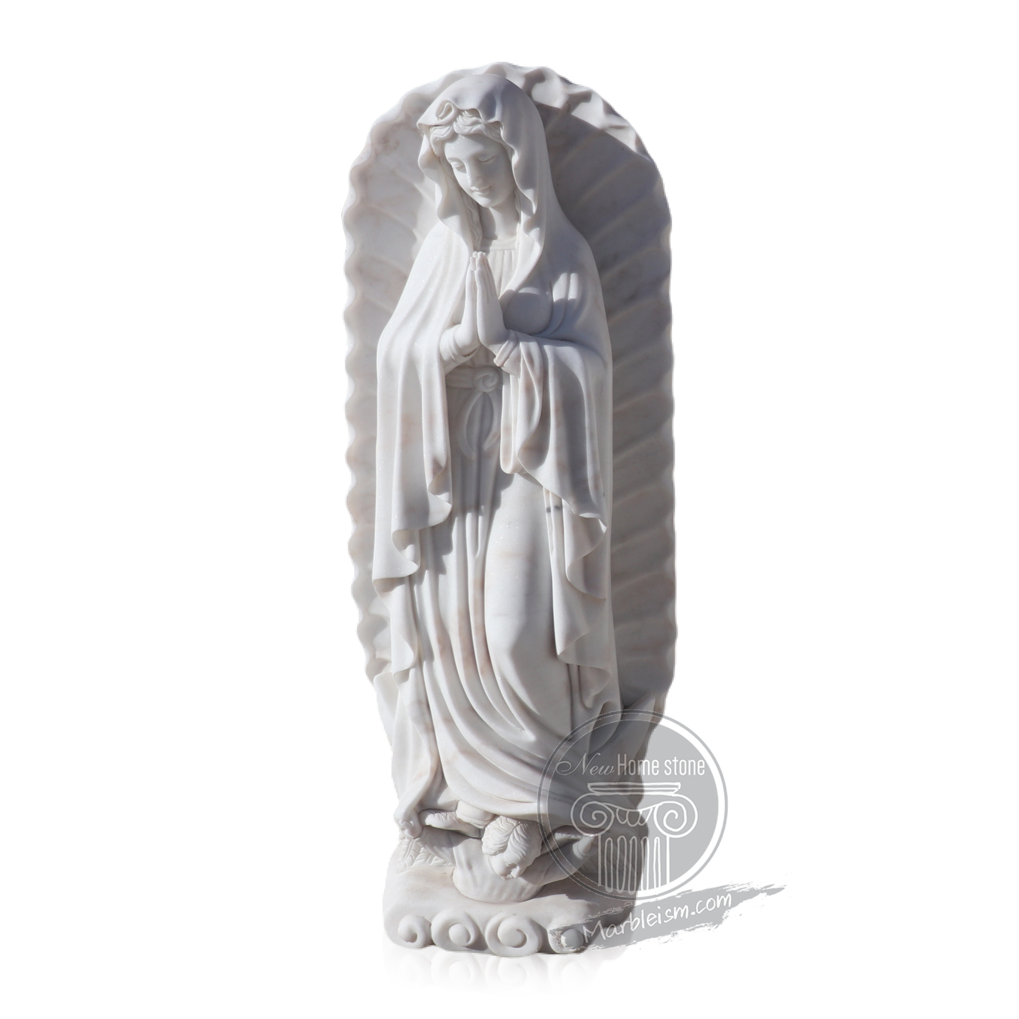 Marble virgin mary statue