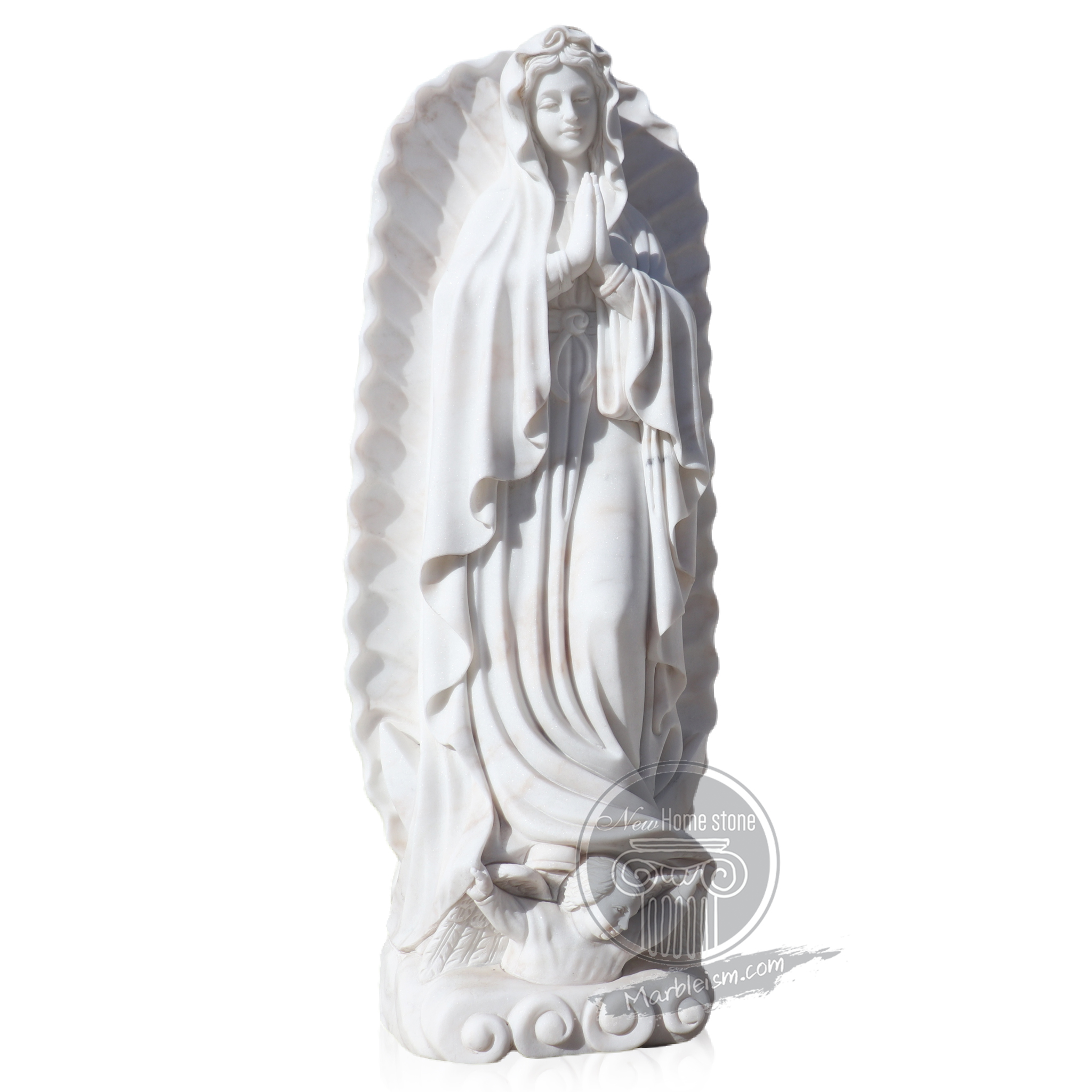 Marble virgin mary statue