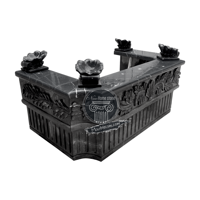 Black Nero Marquina Marble Wall Fountain Pool