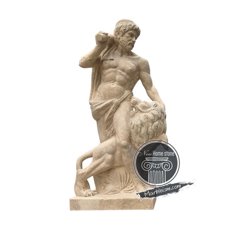 Hercules slay Nemean Lion outdoor sculptures